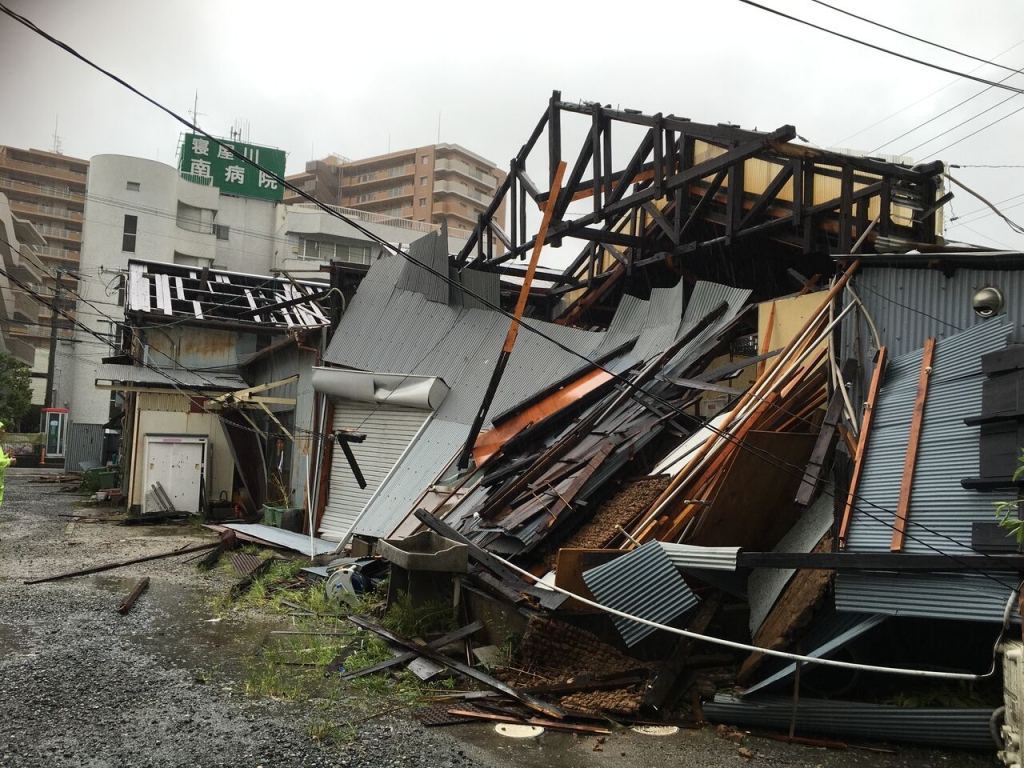 台風21号被害、建て替えのための寄付募集